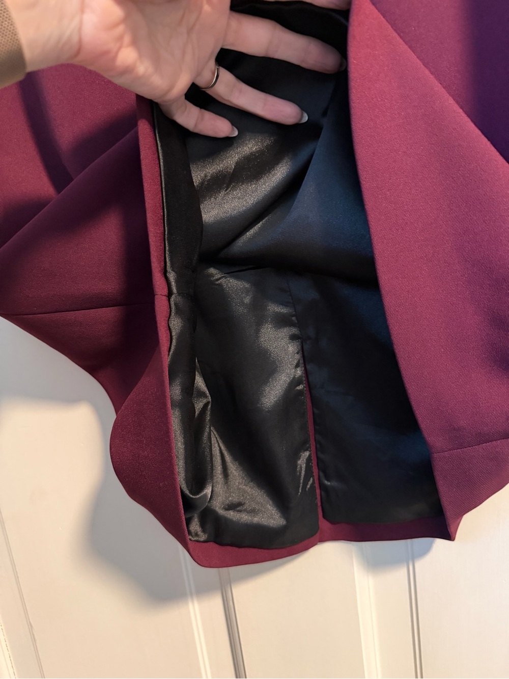 Ted Baker Sskyed Seam Detail Fitted Sheath Dress TB Size 3 US 8 Burgundy Office - Picture 6 of 11